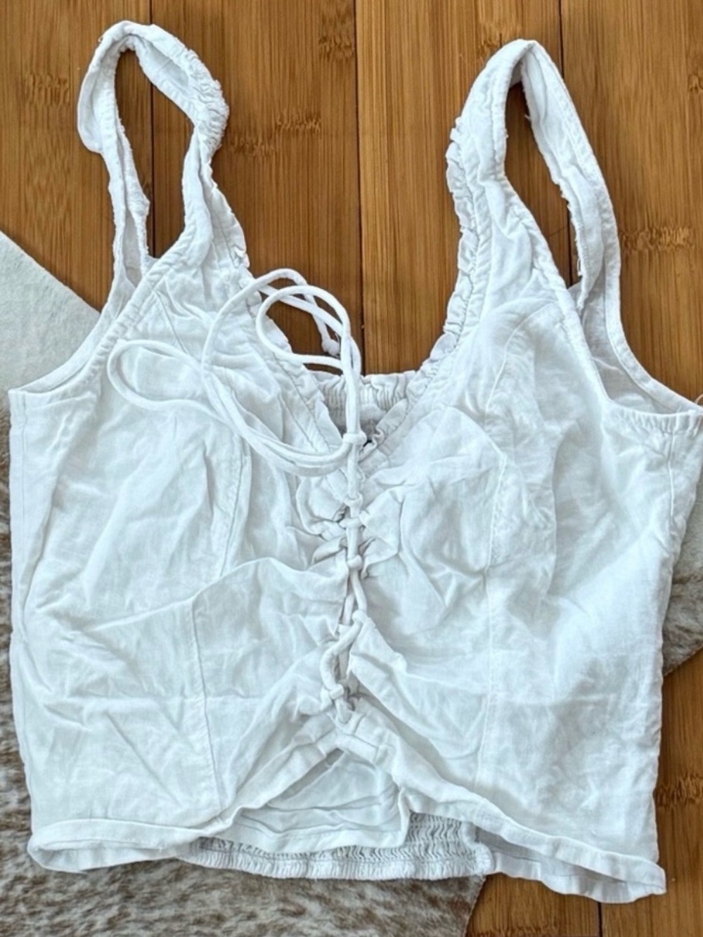 Abercrombie & Fitch White Lace-Up Cropped Tank Top / XS / NEVER WORN!